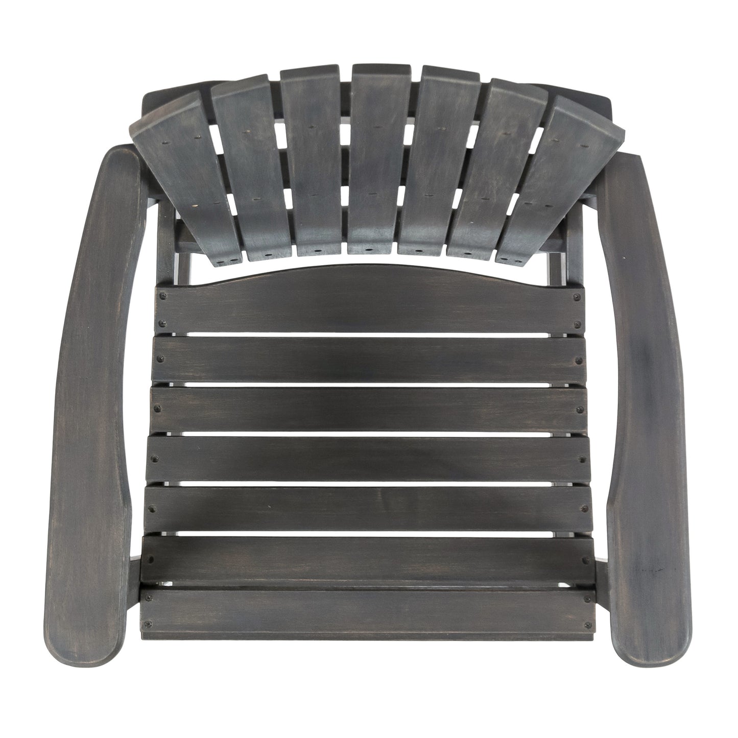 Outdoor Acacia Wood Adirondack Barstools, Set of 2, Dark Gray