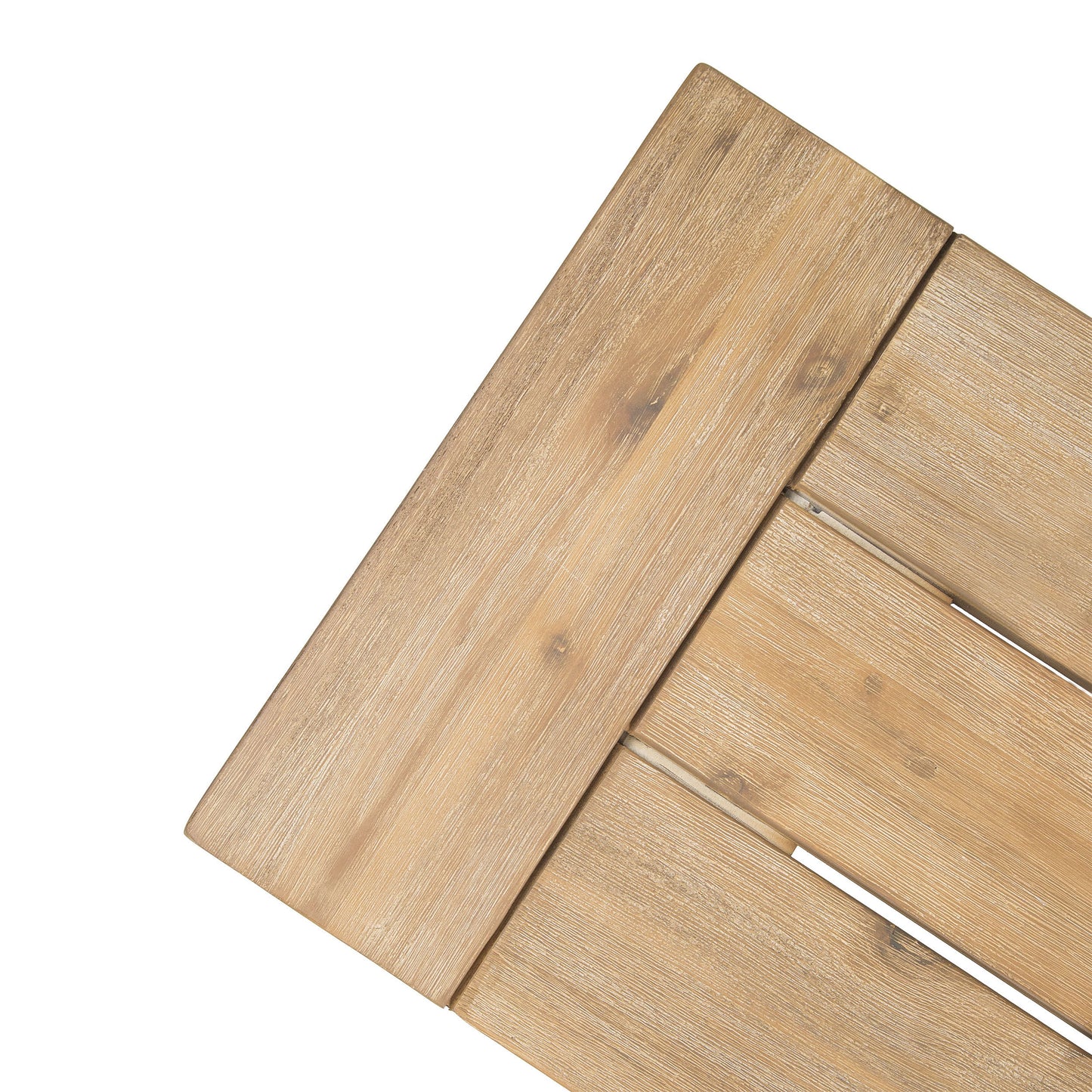 Outdoor Bench with Slat Panel Design and Acacia Wood Frame, Natural and Grey