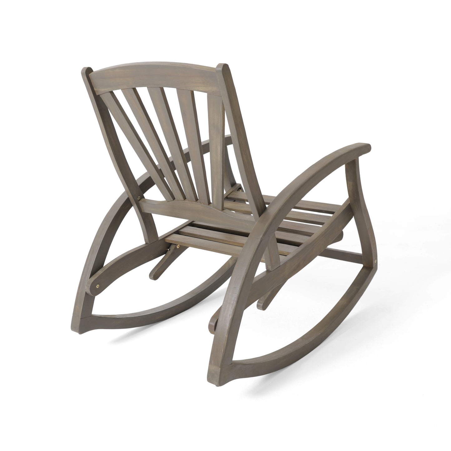 Outdoor Acacia wood Rocking Chair with Retractable foot panel,Rocker Patio Rocking Chair for Porch, Patio, Balcony,