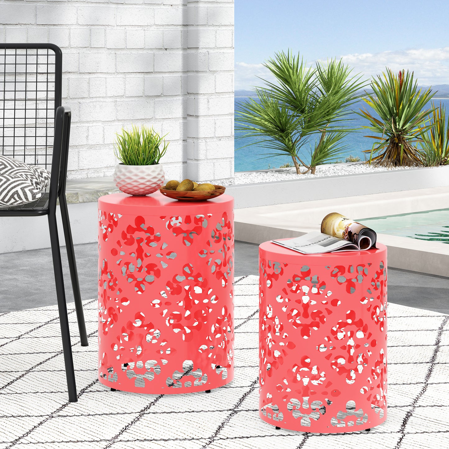 Metal S/2 end table