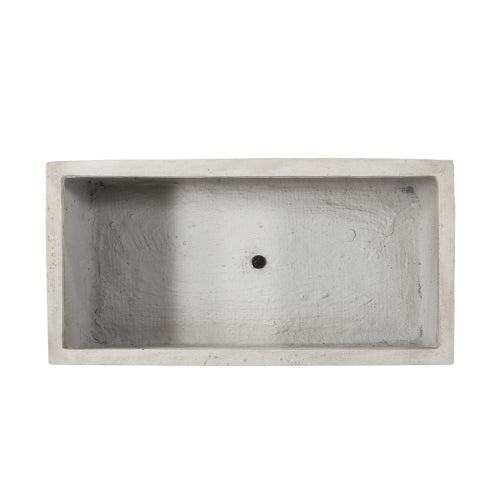35.25 in. Outdoor Large Planter, White Magnesium Oxide Lightweight Concrete Square Garden Planter for Indoor and Outdoor