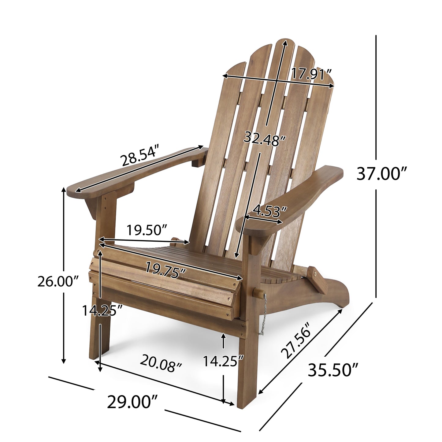 HOLLYWOOD  FOLDABLE ADIRONDACK CHAIR