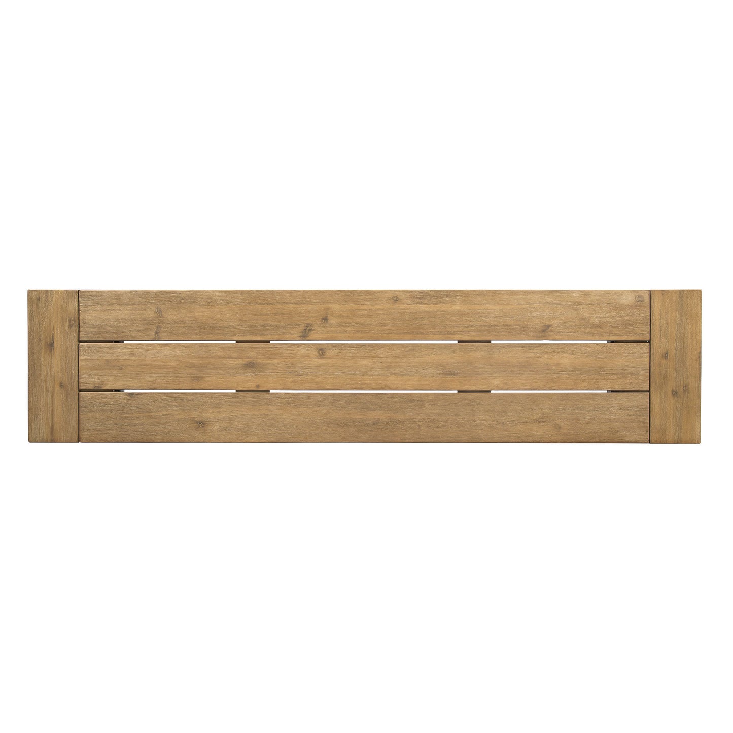 Outdoor Bench with Slat Panel Design and Acacia Wood Frame, Natural and Grey