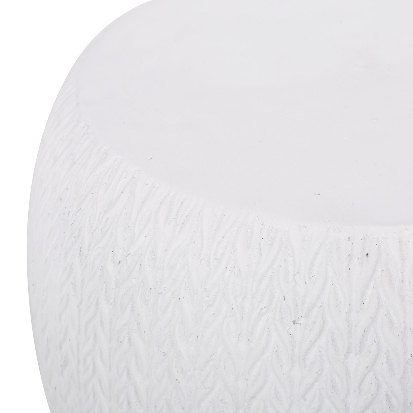 Outdoor LightWeight Concrete Side Table, Antique White End Table
