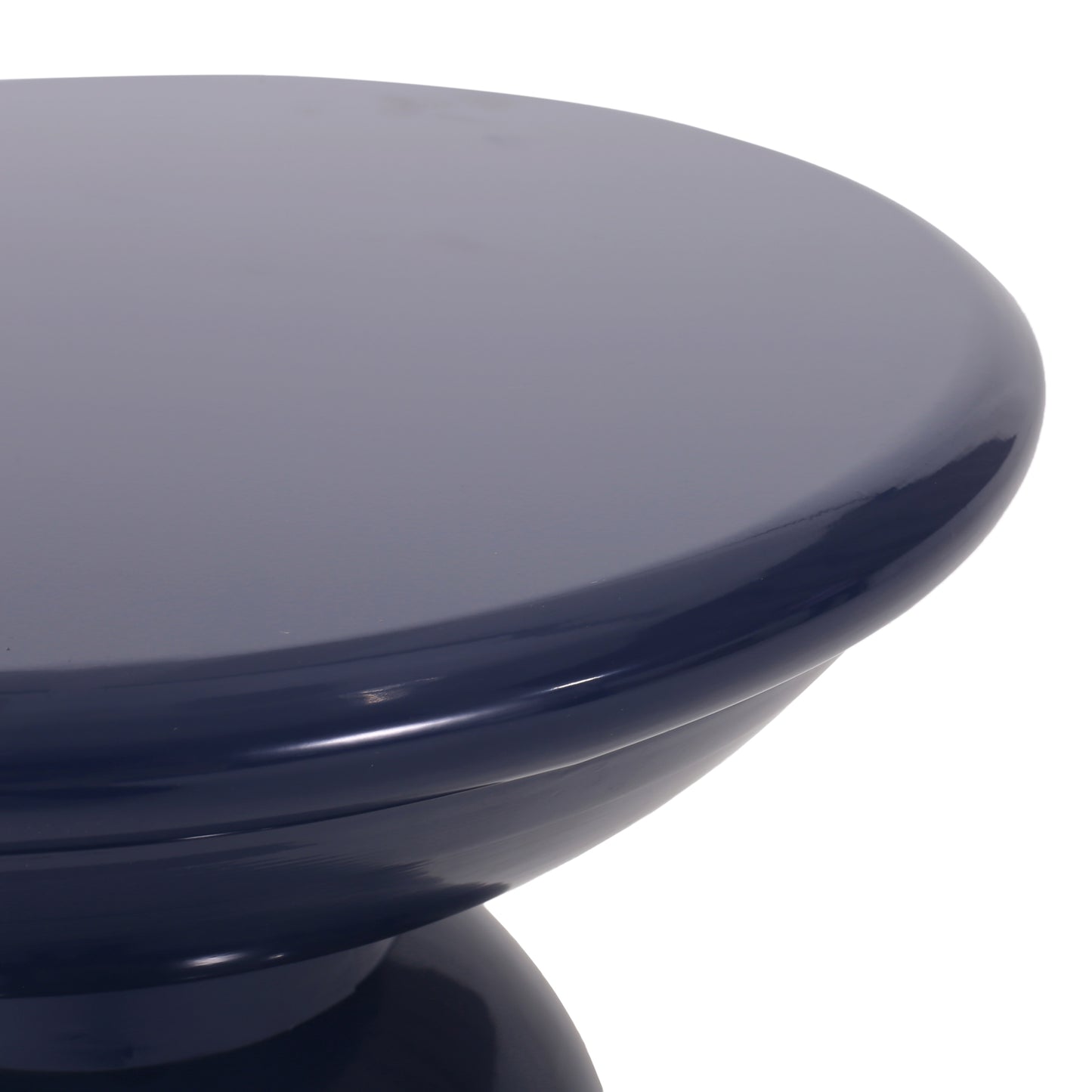 Serenita Outdoor Iron Side Tables with Flared Design, Set of 2 , Navy Blue