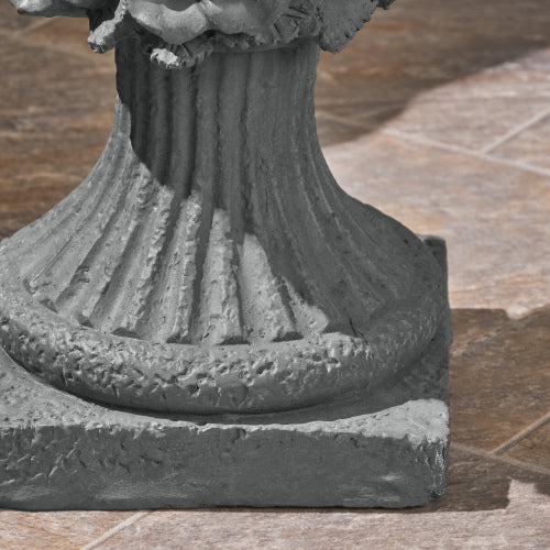 11.75 in. W x 19.5 in. H Gray Garden Urn Planter, Lightweight Concrete Plant Planter, Antique-Inspired Design