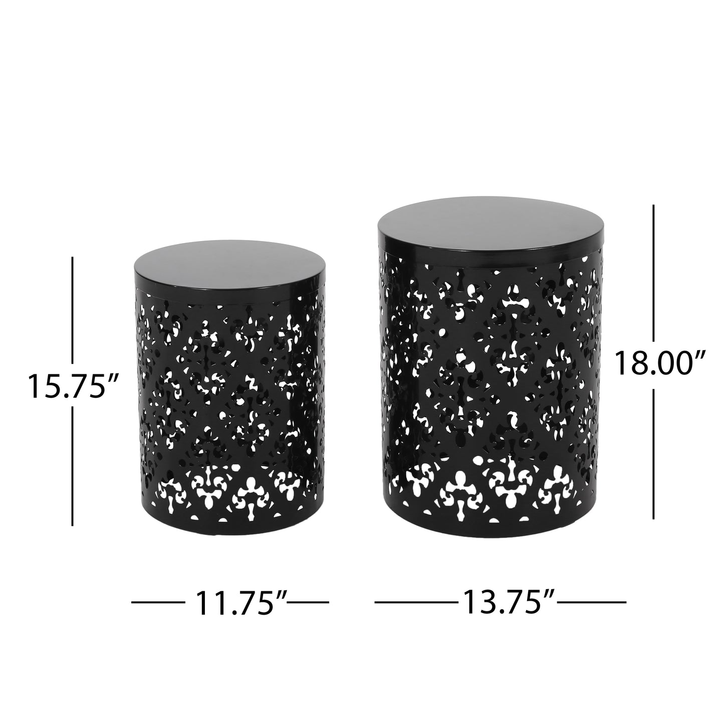 Metal S/2 end table