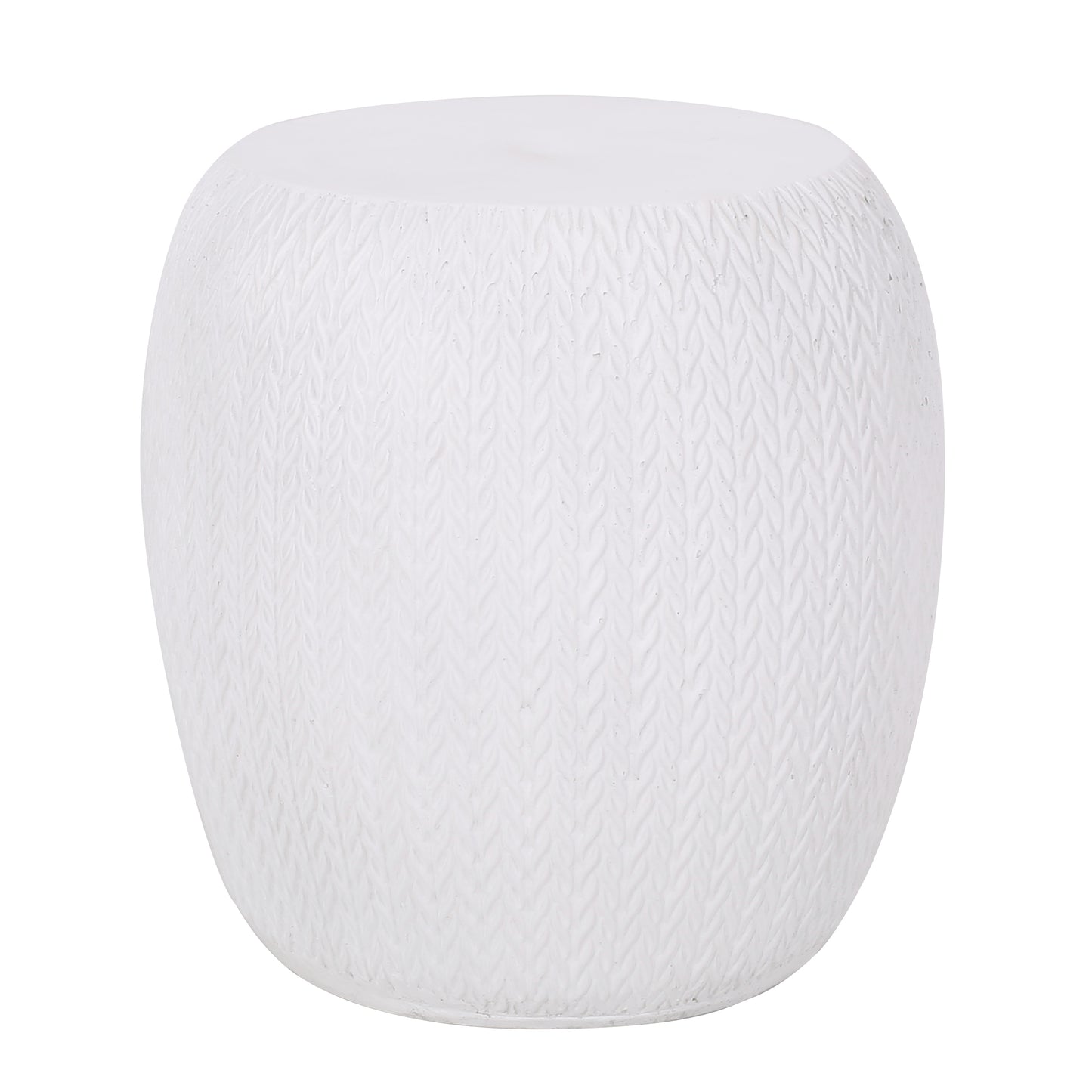 Outdoor LightWeight Concrete Side Table, Antique White End Table