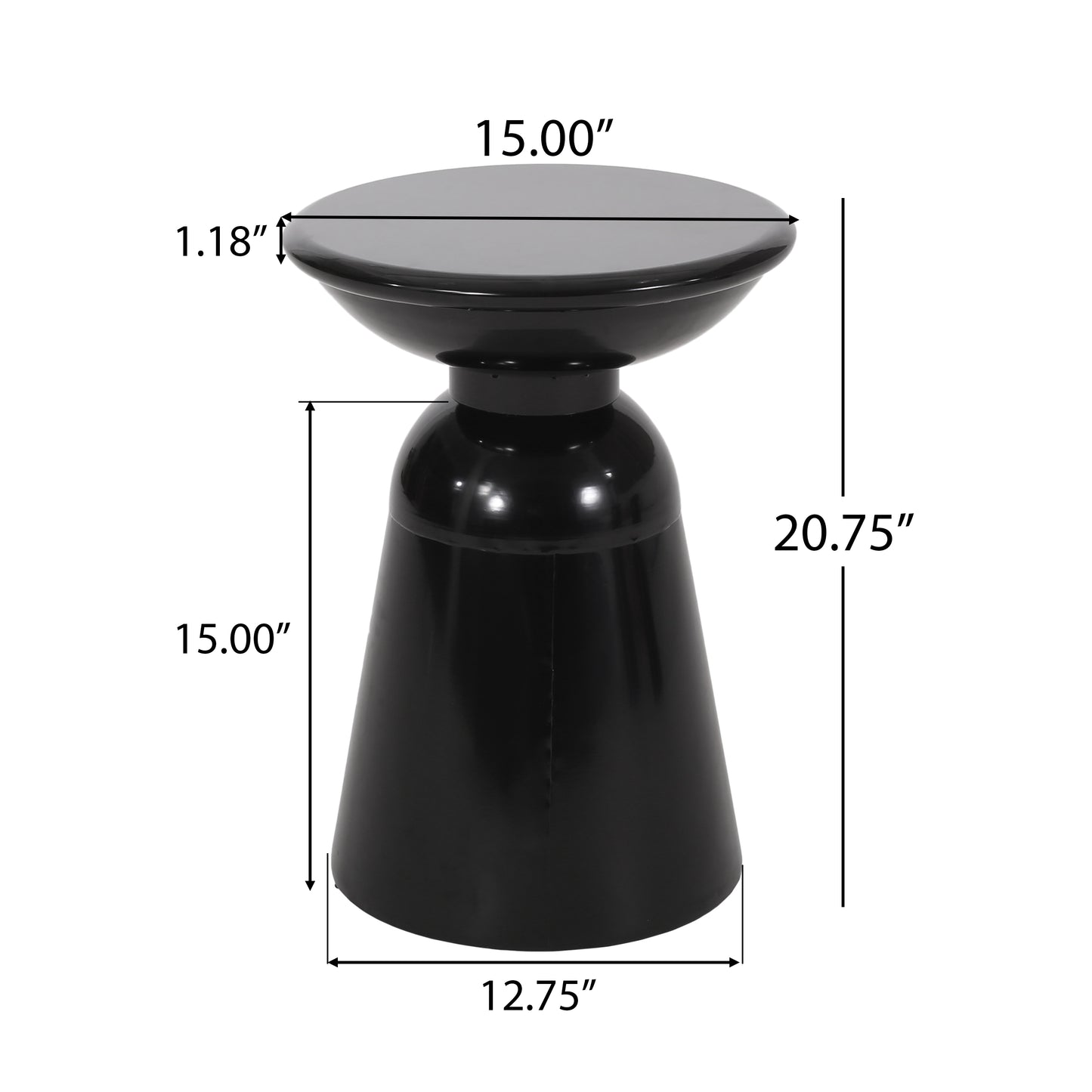 Outdoor Metal end Table -Large